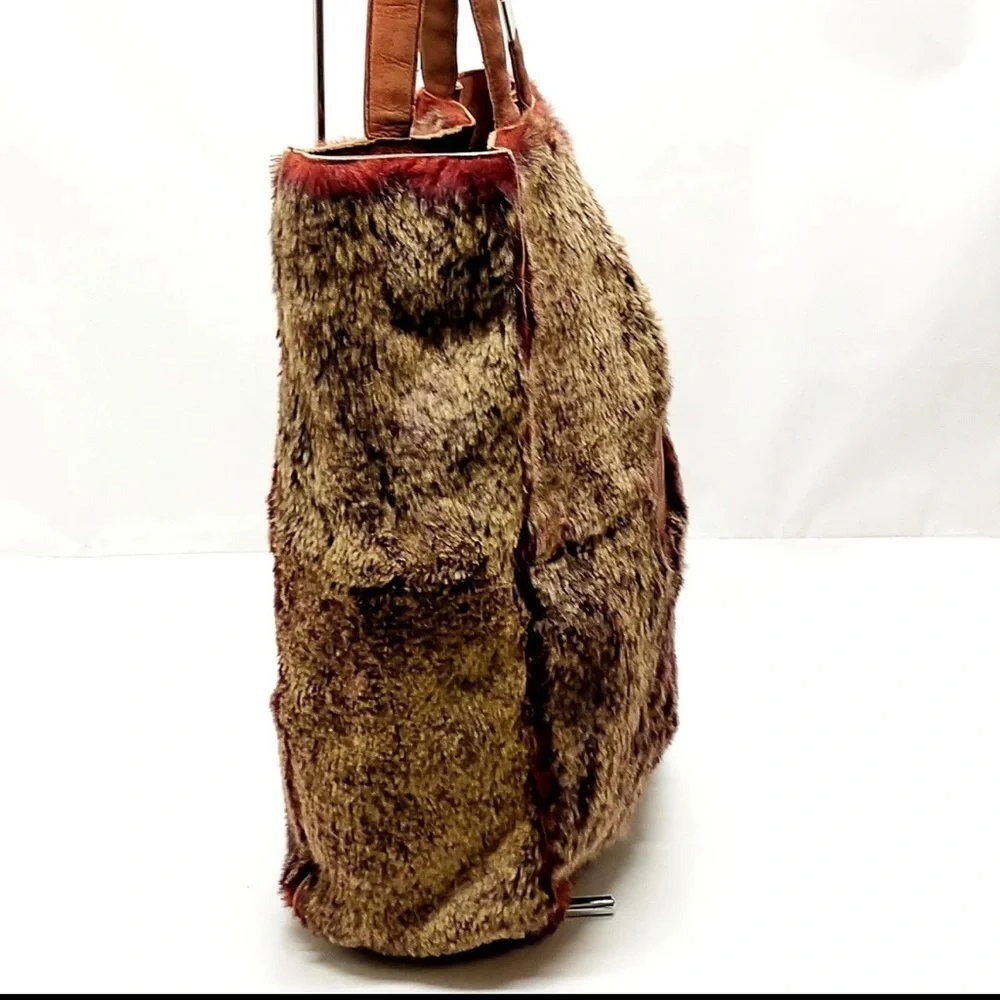 CHANEL Brown Fur Tote Bag